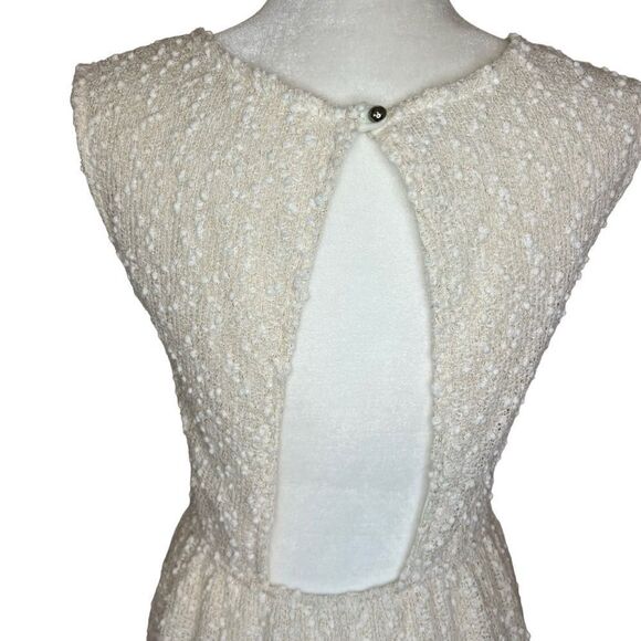 Impeccable Pig Sleeveless Cream and Gold Dress w/Back Cut Out. Sz L. Great Cond - Picture 6 of 13